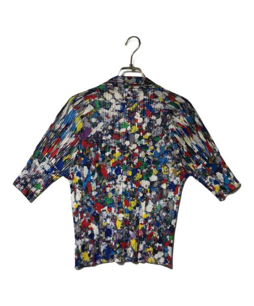 PLEATS PLEASE（プリーツプリーズ）PLEATS PLEASE (プリーツプリーズ) 総柄転写プリーツシャツ マルチカラー サイズ:3の古着・服飾アイテム