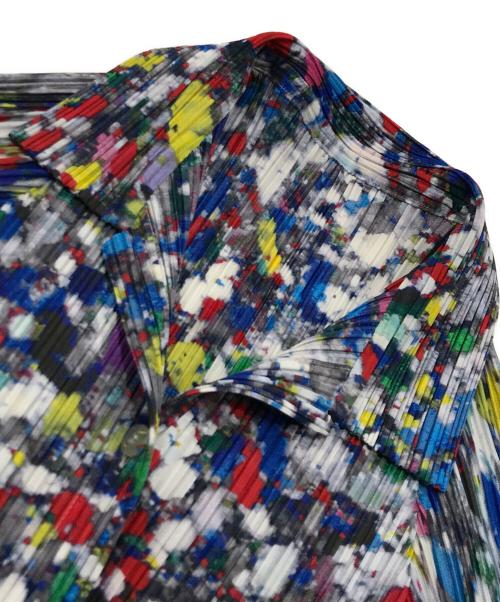 PLEATS PLEASE（プリーツプリーズ）PLEATS PLEASE (プリーツプリーズ) 総柄転写プリーツシャツ マルチカラー サイズ:3の古着・服飾アイテム