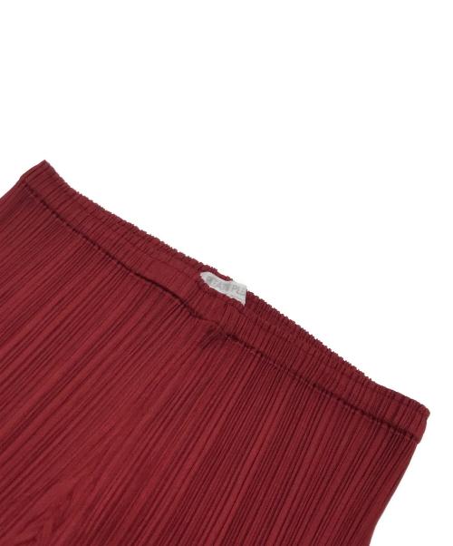 PLEATS PLEASE（プリーツプリーズ）PLEATS PLEASE (プリーツプリーズ) プリーツシェイプパンツ レッド サイズ:3の古着・服飾アイテム