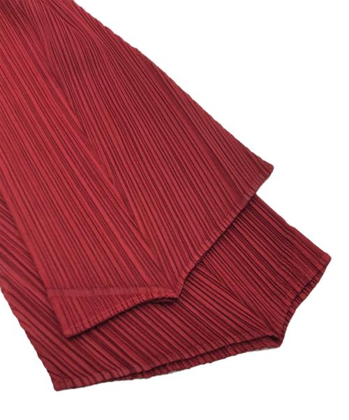 PLEATS PLEASE（プリーツプリーズ）PLEATS PLEASE (プリーツプリーズ) プリーツシェイプパンツ レッド サイズ:3の古着・服飾アイテム