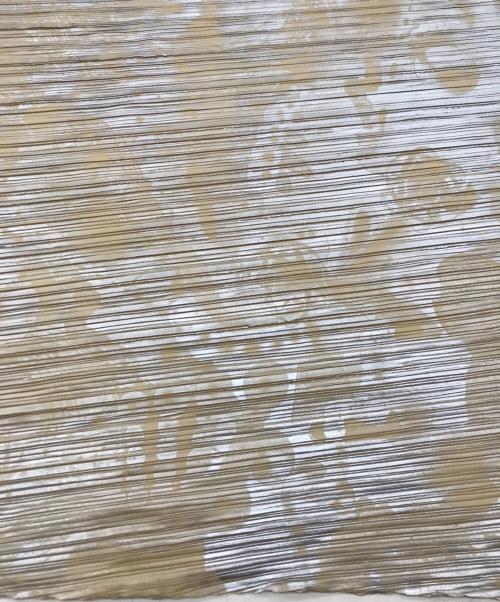 PLEATS PLEASE（プリーツプリーズ）PLEATS PLEASE (プリーツプリーズ) プリントプリーツスカーフ ベージュの古着・服飾アイテム