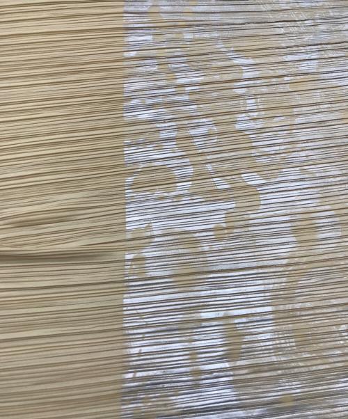 PLEATS PLEASE（プリーツプリーズ）PLEATS PLEASE (プリーツプリーズ) プリントプリーツスカーフ ベージュの古着・服飾アイテム