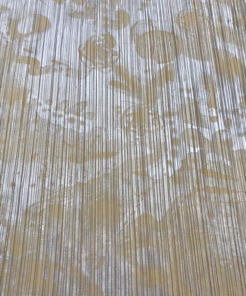 PLEATS PLEASE（プリーツプリーズ）PLEATS PLEASE (プリーツプリーズ) プリントプリーツスカーフ ベージュの古着・服飾アイテム