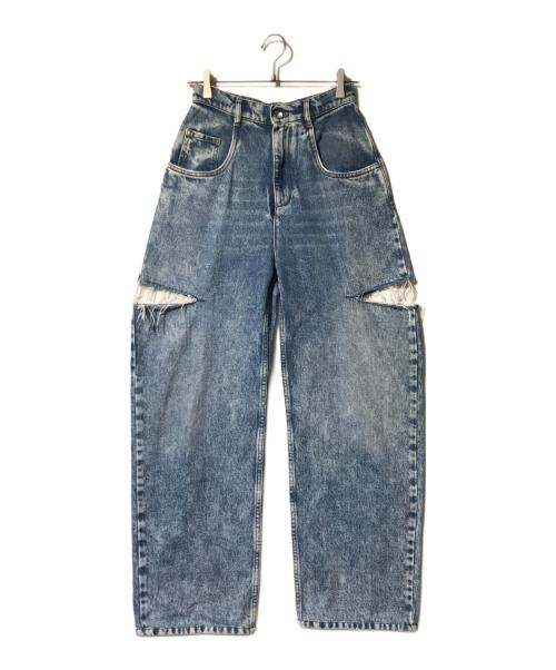 Maison Margiela（メゾンマルジェラ）Maison Margiela (メゾンマルジェラ) PANTS 5 POCKETSスラッシュデニムパンツ（パンツ　5ポケット　スラッシュデニムパンツ　） インディゴ サイズ:38の古着・服飾アイテム