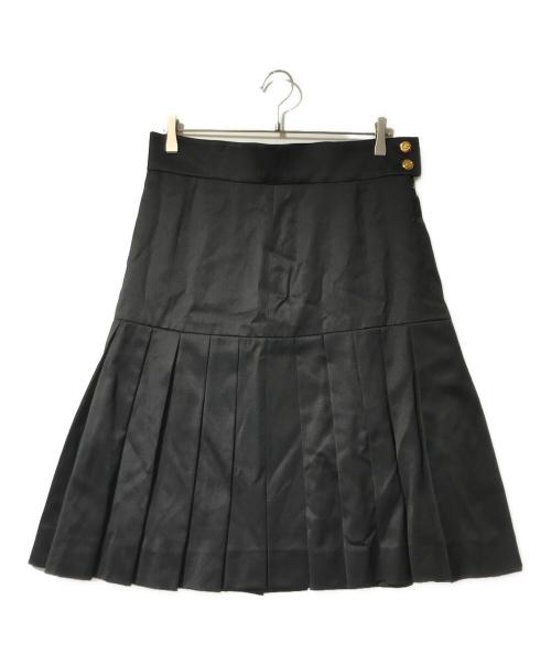 CHANEL（シャネル）CHANEL (シャネル) ココマークボタンプリーツスカート ブラック サイズ:表記なしの古着・服飾アイテム