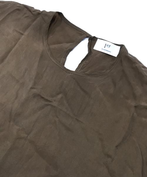 1er Arrondissement（プルミエ アロンディスモン）1er Arrondissement (プルミエ アロンディスモン) キュプラフィブリルTブラウス ブラウン サイズ:38の古着・服飾アイテム