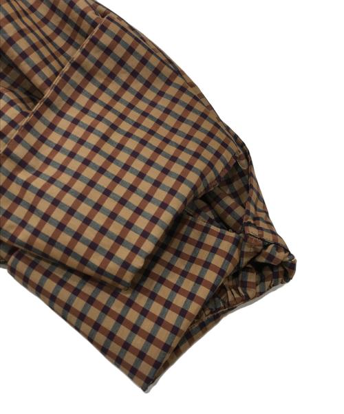 AUGUST（オーガスト）AUGUST (オーガスト) volume sleevedress（ボリューム　スリーブドレス） ブラウン サイズ:Fの古着・服飾アイテム