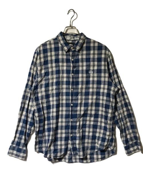 stussy（ステューシー）stussy (ステューシー) ネルシャツ ブルー サイズ:XLの古着・服飾アイテム