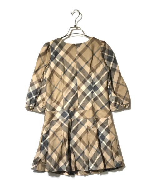BURBERRY BLUE LABEL（バーバリーロンドンブルーレーベル）BURBERRY BLUE LABEL (バーバリーロンドンブルーレーベル) チェック切替ワンピース ブラウン サイズ:36の古着・服飾アイテム