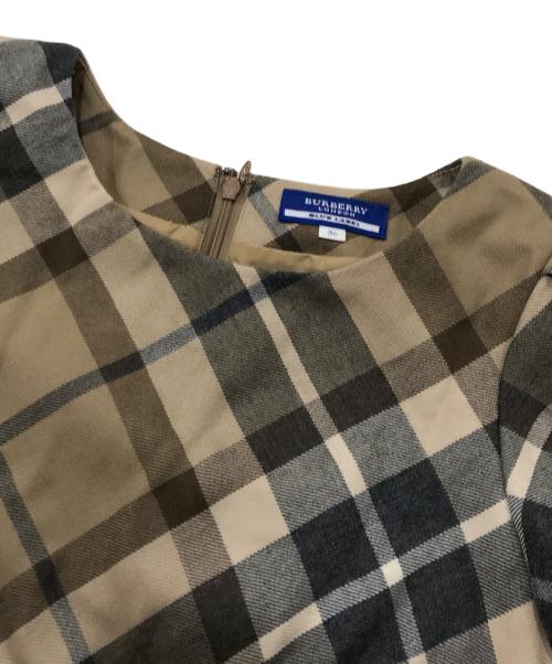 BURBERRY BLUE LABEL（バーバリーロンドンブルーレーベル）BURBERRY BLUE LABEL (バーバリーロンドンブルーレーベル) チェック切替ワンピース ブラウン サイズ:36の古着・服飾アイテム