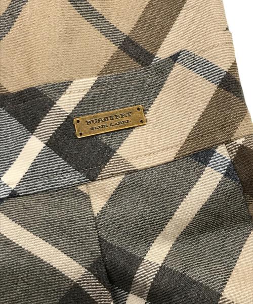 BURBERRY BLUE LABEL（バーバリーロンドンブルーレーベル）BURBERRY BLUE LABEL (バーバリーロンドンブルーレーベル) チェック切替ワンピース ブラウン サイズ:36の古着・服飾アイテム