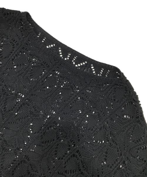 Spick and Span（スピックアンドスパン）Spick and Span (スピックアンドスパン) ギマコットン透かし編みボートネックニット ブラック サイズ:Ｆの古着・服飾アイテム