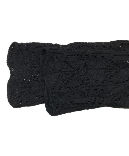 Spick and Span（スピックアンドスパン）Spick and Span (スピックアンドスパン) ギマコットン透かし編みボートネックニット ブラック サイズ:Ｆの古着・服飾アイテム