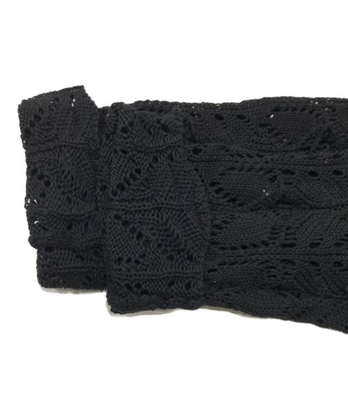 Spick and Span（スピックアンドスパン）Spick and Span (スピックアンドスパン) ギマコットン透かし編みボートネックニット ブラック サイズ:Ｆの古着・服飾アイテム