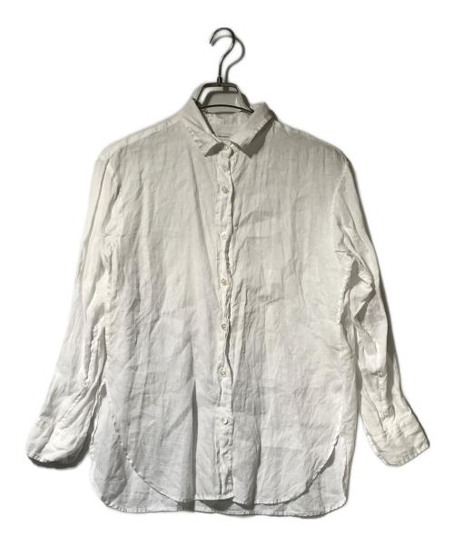 FRAMeWORK（フレームワーク）FRAMeWORK (フレームワーク) 後染めフレンチリネンレギュラーシャツ ホワイト サイズ:Fの古着・服飾アイテム