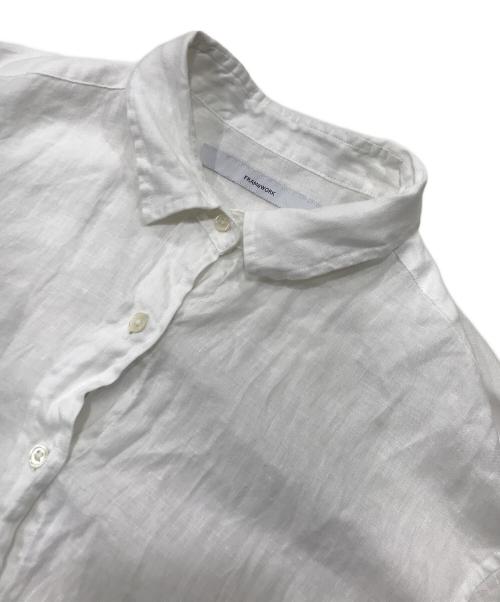 FRAMeWORK（フレームワーク）FRAMeWORK (フレームワーク) 後染めフレンチリネンレギュラーシャツ ホワイト サイズ:Fの古着・服飾アイテム