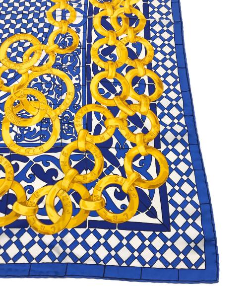 CELINE（セリーヌ）CELINE (セリーヌ) シルクスカーフ ブルーの古着・服飾アイテム