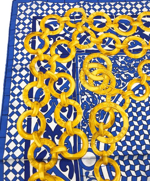 CELINE（セリーヌ）CELINE (セリーヌ) シルクスカーフ ブルーの古着・服飾アイテム