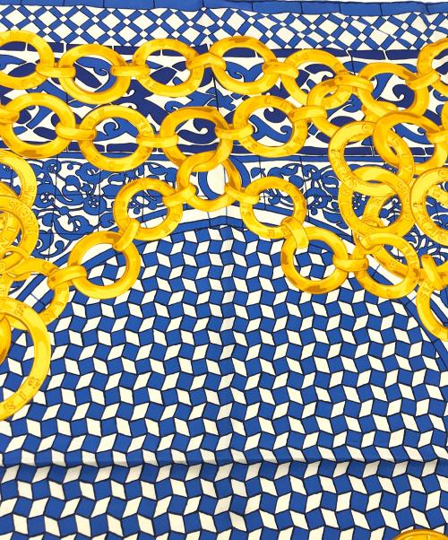 CELINE（セリーヌ）CELINE (セリーヌ) シルクスカーフ ブルーの古着・服飾アイテム