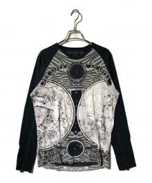 DIESEL Black Gold（ディーゼル ブラック ゴールド）の古着「アーカイブ総柄ロングスリーブカットソー」｜ブラック