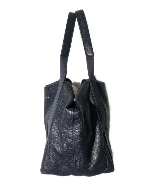 BALENCIAGA（バレンシアガ）BALENCIAGA (バレンシアガ) レザーカバストートバッグ ネイビーの古着・服飾アイテム