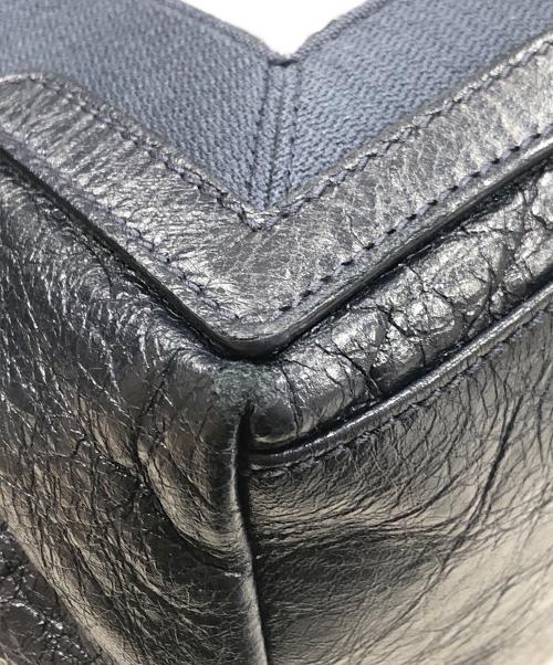 BALENCIAGA（バレンシアガ）BALENCIAGA (バレンシアガ) レザーカバストートバッグ ネイビーの古着・服飾アイテム