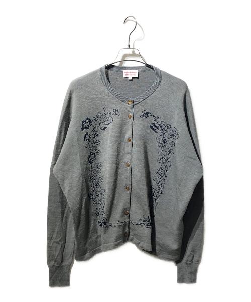 Vivienne Westwood RED LABEL（ヴィヴィアンウエストウッドレッドレーベル）Vivienne Westwood RED LABEL (ヴィヴィアンウエストウッドレッドレーベル) フラワーモチーフカーディガン グレー サイズ:2の古着・服飾アイテム