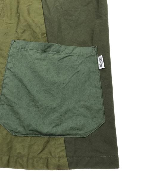 rebear by johnbull（リベアバイジョンブル）rebear by johnbull (リベアバイジョンブル) PATCHWORK LEOPARD COVERALL（パッチワーク　レオパード　カバオール） カーキ サイズ:Lの古着・服飾アイテム