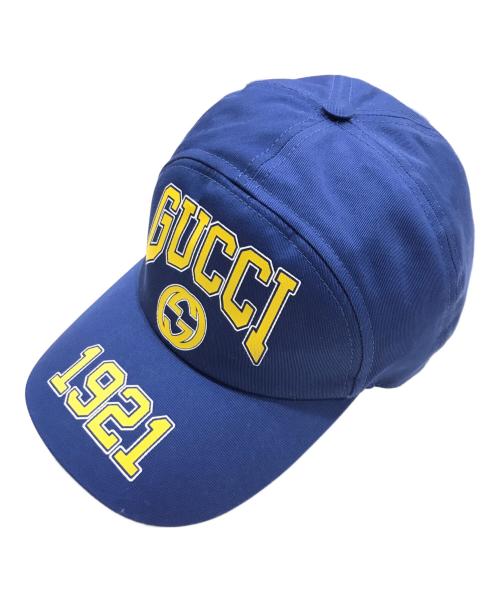 GUCCI（グッチ）GUCCI (グッチ) ガレッジベースボールキャップ ブルーの古着・服飾アイテム