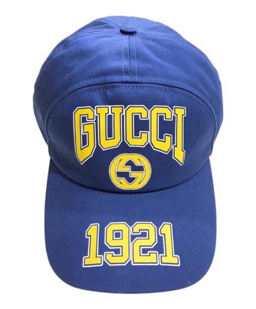 GUCCI（グッチ）GUCCI (グッチ) ガレッジベースボールキャップ ブルーの古着・服飾アイテム