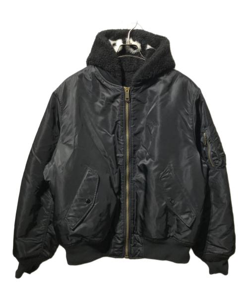 SUPREME（シュプリーム）SUPREME (シュプリーム) FAUX FUR REVERSIBLE MA-1（フェイクファー リバーシブル　エムエー１） ブラック サイズ:Lの古着・服飾アイテム
