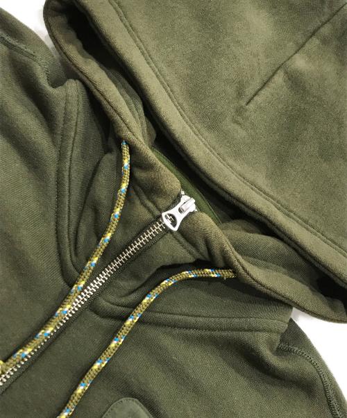 LOOPWHEELER（ループウィラー）LOOPWHEELER (ループウィラー) ワッペンジップアップフーディ カーキ サイズ:Lの古着・服飾アイテム