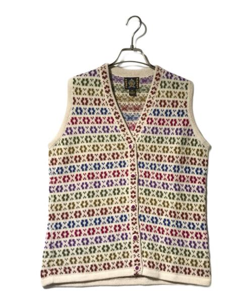 ROYAL ALPACA（ロイヤルアルパカ）ROYAL ALPACA (ロイヤルアルパカ) 総柄アルパカベスト マルチカラー サイズ:Mの古着・服飾アイテム