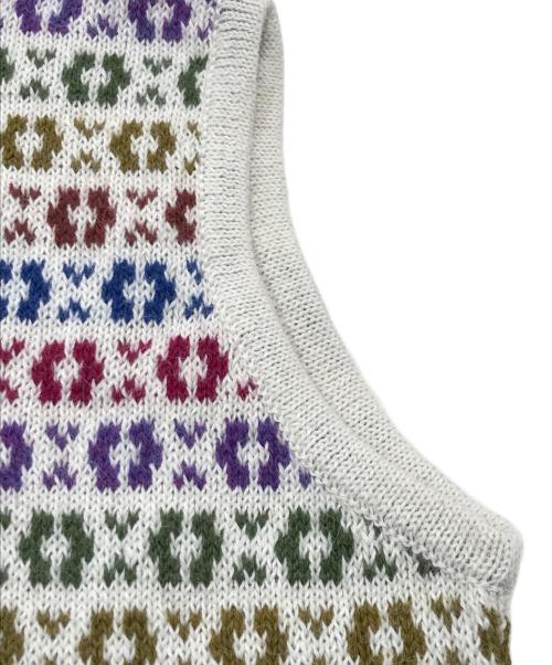 ROYAL ALPACA（ロイヤルアルパカ）ROYAL ALPACA (ロイヤルアルパカ) 総柄アルパカベスト マルチカラー サイズ:Mの古着・服飾アイテム