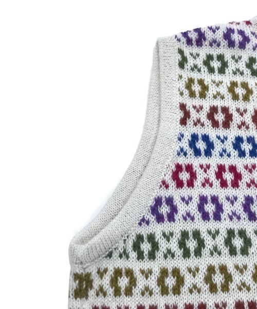 ROYAL ALPACA（ロイヤルアルパカ）ROYAL ALPACA (ロイヤルアルパカ) 総柄アルパカベスト マルチカラー サイズ:Mの古着・服飾アイテム