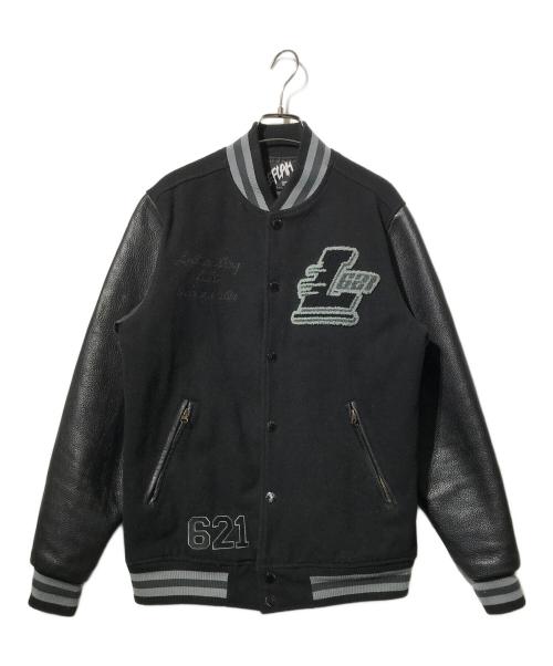 LEFLAH（レフラー）LEFLAH (レフラー) レザー切替スタジャン ブラック サイズ:Lの古着・服飾アイテム