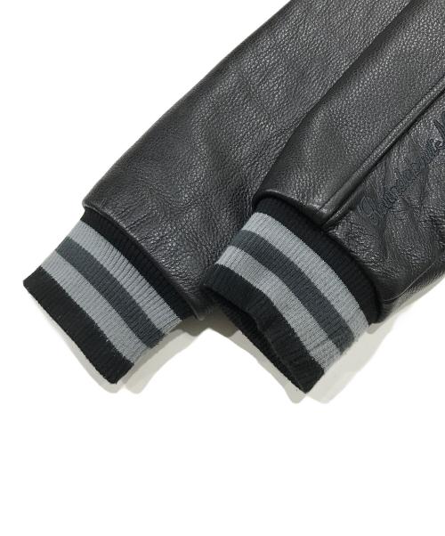 LEFLAH（レフラー）LEFLAH (レフラー) レザー切替スタジャン ブラック サイズ:Lの古着・服飾アイテム