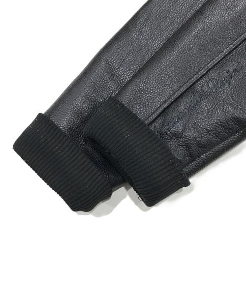 LEFLAH（レフラー）LEFLAH (レフラー) レザー切替スタジャン ブラック サイズ:Lの古着・服飾アイテム