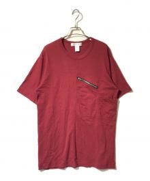 COMME des GARCONS（コムデギャルソン）の古着「ジップデザインカットソー」｜レッド