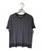 BATONERバトナ―）の古着「総柄ハーフスリーブニット」｜パープル