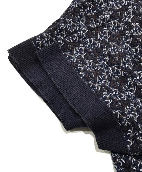 BATONER（バトナ―）BATONER (バトナ―) 総柄ハーフスリーブニット パープル サイズ:2の古着・服飾アイテム