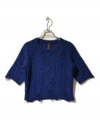 MIHARA YASUHIROミハラヤスヒロ）の古着「ダメージ加工半袖ニット」｜ブルー