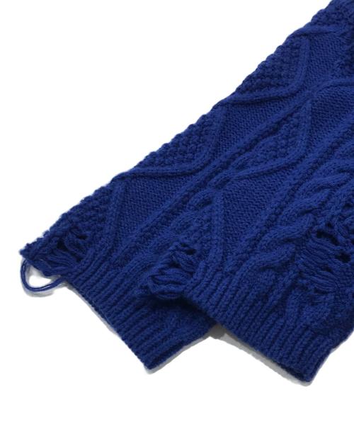 MIHARA YASUHIRO（ミハラヤスヒロ）MIHARA YASUHIRO (ミハラヤスヒロ) ダメージ加工半袖ニット ブルー サイズ:38の古着・服飾アイテム