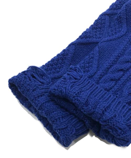 MIHARA YASUHIRO（ミハラヤスヒロ）MIHARA YASUHIRO (ミハラヤスヒロ) ダメージ加工半袖ニット ブルー サイズ:38の古着・服飾アイテム