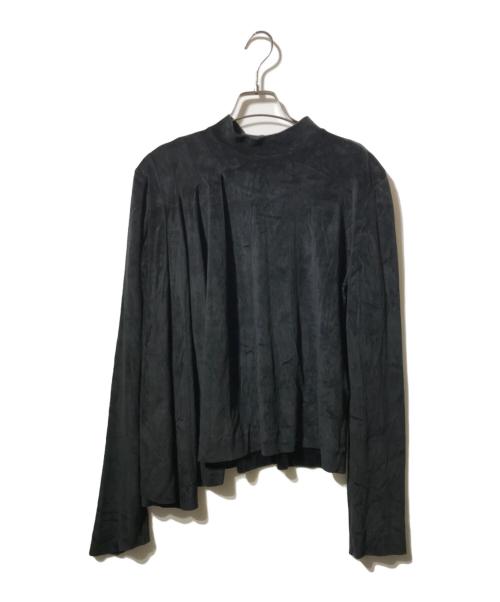 JOHN LAWRENCE SULLIVAN（ジョン ローレンス サリバン）JOHN LAWRENCE SULLIVAN (ジョン ローレンス サリバン) ベロアアシメトリーハイネックカットソー ブラック サイズ:Fの古着・服飾アイテム