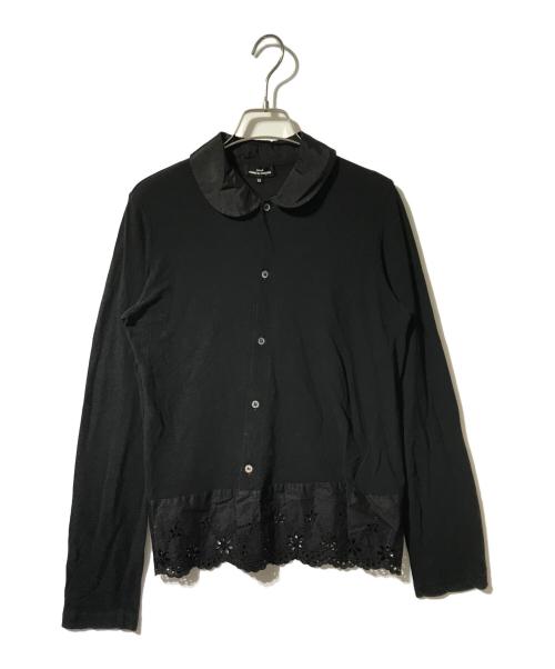 COMME des GARCONS tricot（コムデギャルソントリコ）COMME des GARCONS tricot (コムデギャルソントリコ) 丸襟切替レースシャツ ブラック サイズ:Mの古着・服飾アイテム