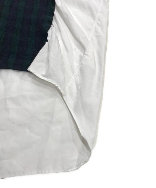 COMME des GARCONS HOMME（コムデギャルソン オム）COMME des GARCONS HOMME (コムデギャルソン オム) フロントウール縮絨タータンチェック切替シャツ ホワイト サイズ:Sの古着・服飾アイテム