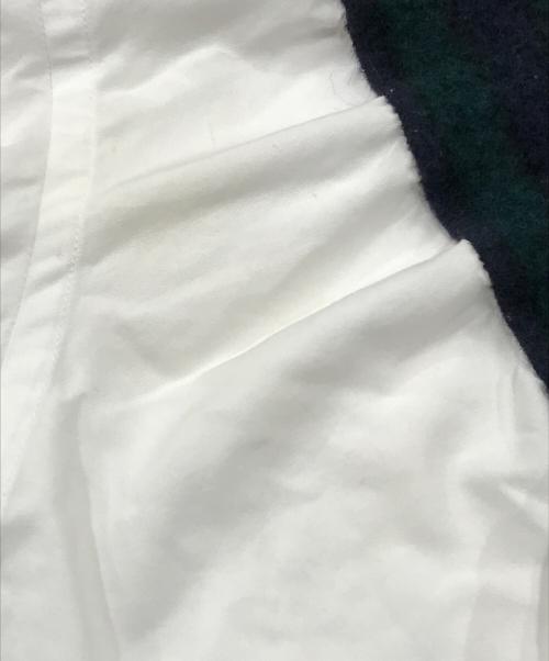 COMME des GARCONS HOMME（コムデギャルソン オム）COMME des GARCONS HOMME (コムデギャルソン オム) フロントウール縮絨タータンチェック切替シャツ ホワイト サイズ:Sの古着・服飾アイテム