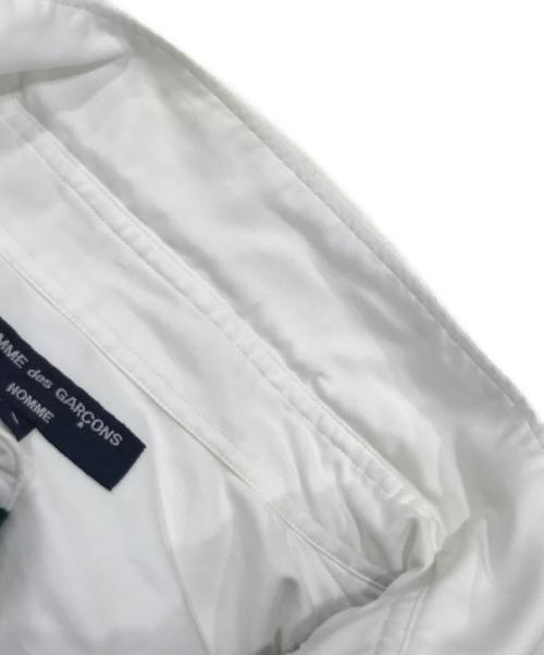 COMME des GARCONS HOMME（コムデギャルソン オム）COMME des GARCONS HOMME (コムデギャルソン オム) フロントウール縮絨タータンチェック切替シャツ ホワイト サイズ:Sの古着・服飾アイテム