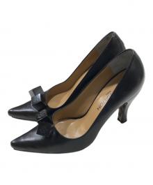 LOUIS VUITTON（ルイ ヴィトン）の古着「キューブレザーパンプス」｜ブラック